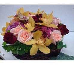 Box of Orchids and Roses