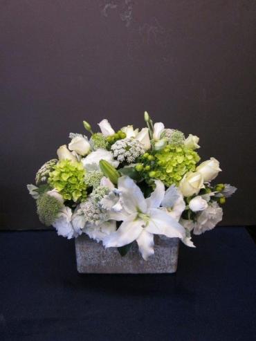 Ann\'s Flowers White Serene Green